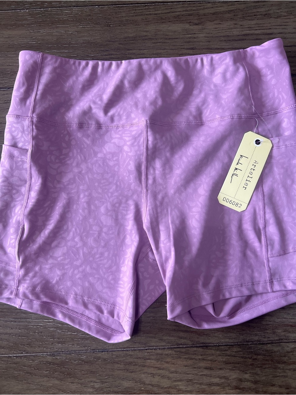 Nicole Miller Lavender Floral-Print Bike Shorts